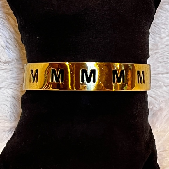 Rustic Cuff “M” initial Gold Cuff - Picture 2 of 2